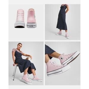 Women's size 5 Converse Chuck Taylor All Star High Top Pink platform sneakers